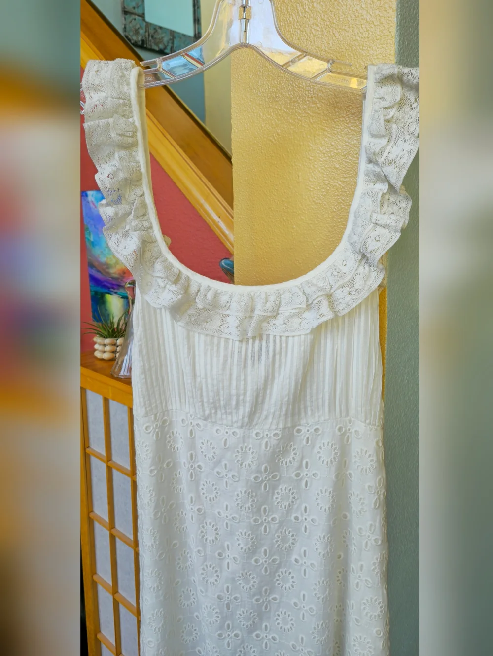 NWT Rixo Patsy Dress In Ivory eyelet Size US10 - Picture 13 of 17